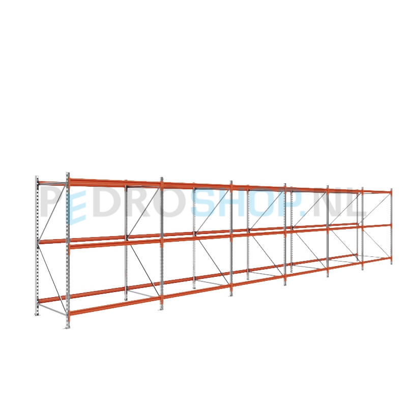 Grootvakstelling: 200cm (h) x 100cm (d) x 936.4cm (l) x 3 niveaus