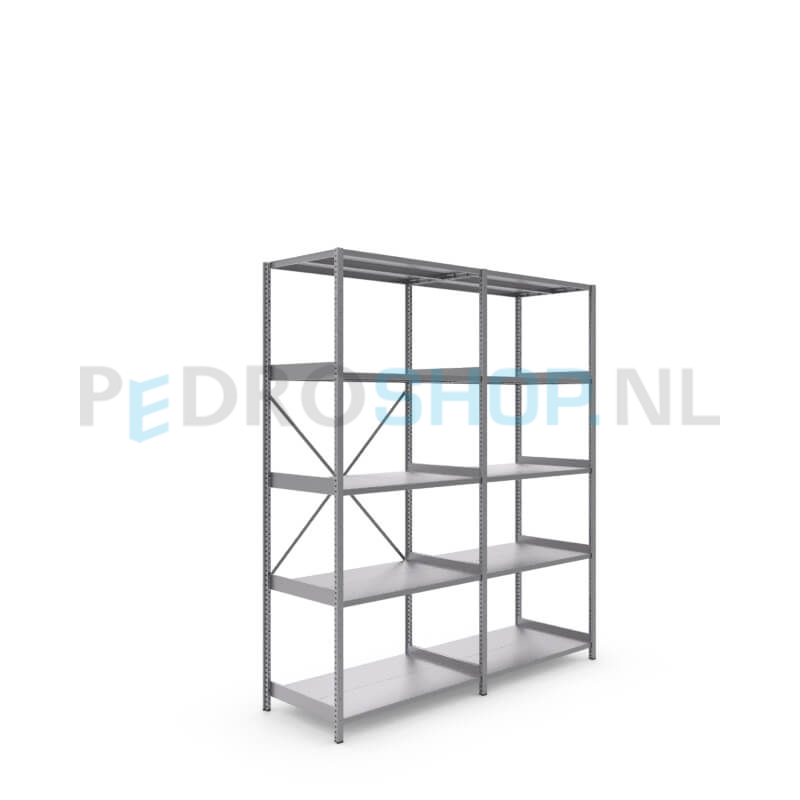 Metalen stellingkast: 230cm (h) x 60cm (d) x 204.8cm (l)