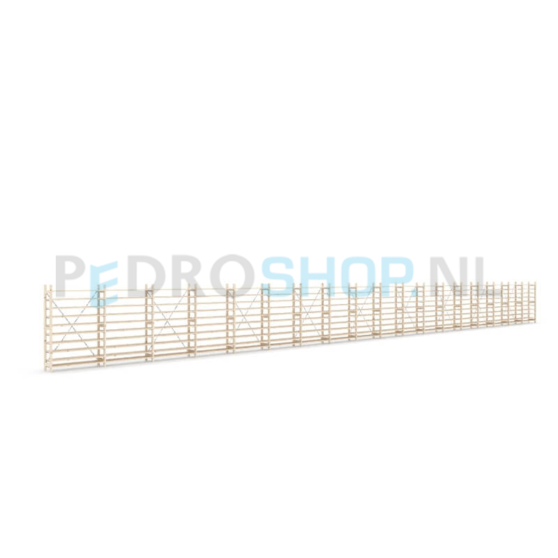 Houten stellingkast Easyrek: 150cm (h) x 30cm (d) x 1803cm (l)