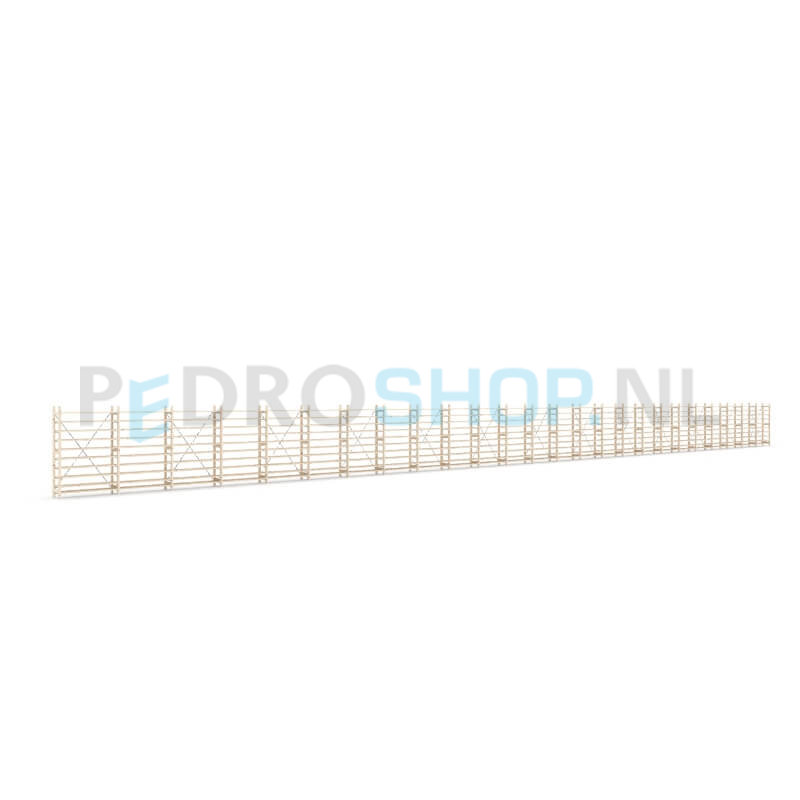 Houten stellingkast Easyrek: 150cm (h) x 30cm (d) x 2503cm (l)