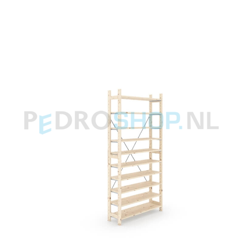 Houten stellingkast Easyrek: 210cm (h) x 30cm (d) x 103cm (l)