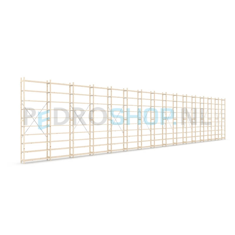 Houten stellingkast Easyrek: 300cm (h) x 30cm (d) x 1503cm (l)