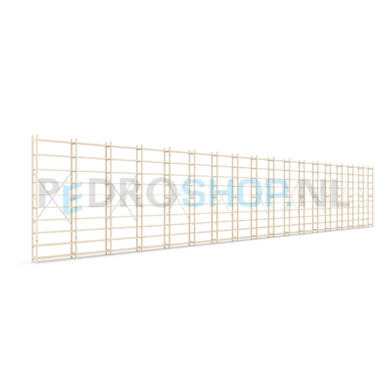 Houten stellingkast Easyrek: 300cm (h) x 30cm (d) x 1703cm (l)