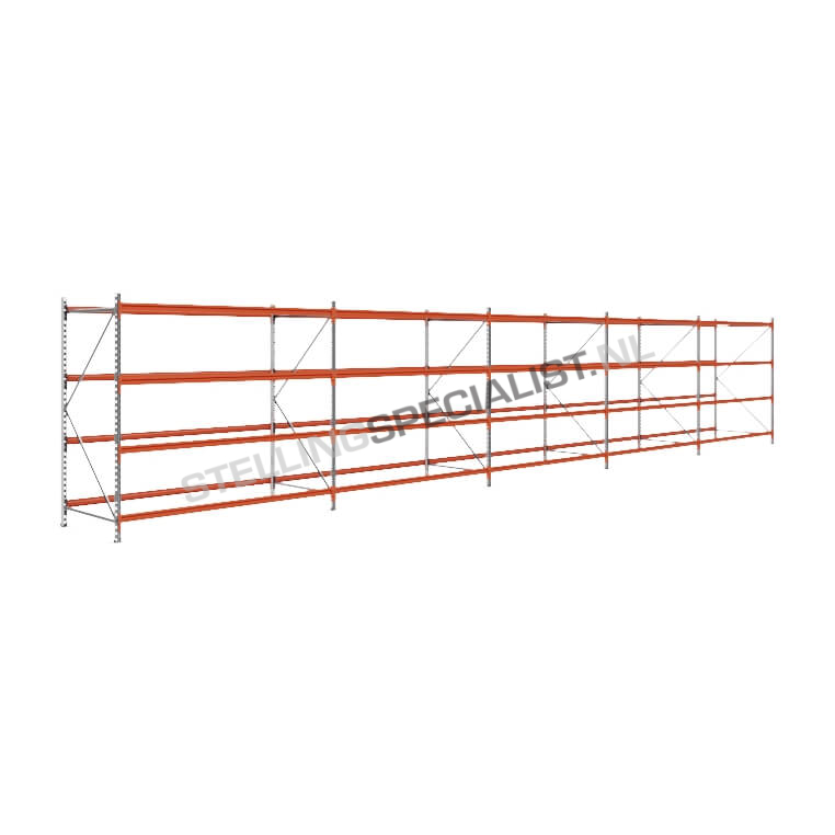 Grootvakstelling: 200cm (h) x 100cm (d) x 1156.2cm (l) x 4 niveaus