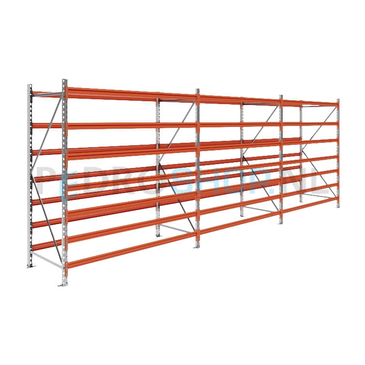 Grootvakstelling: 200cm (h) x 80cm (d) x 575.8cm (l) x 7 niveaus