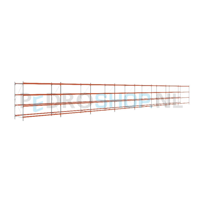 Grootvakstelling: 200cm (h) x 100cm (d) x 1846.8cm (l) x 4 niveaus