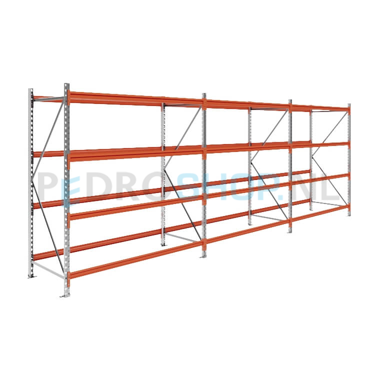Grootvakstelling: 200cm (h) x 80cm (d) x 575.8cm (l) x 4 niveaus