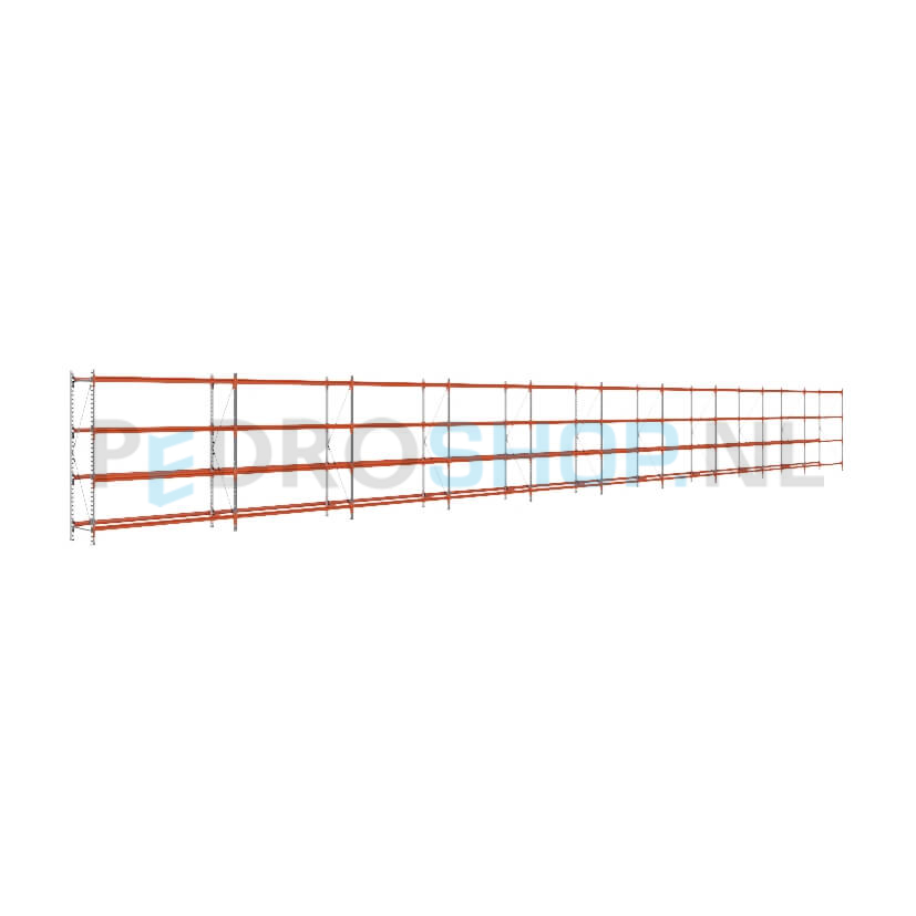 Grootvakstelling: 200cm (h) x 60cm (d) x 1907.2cm (l) x 4 niveaus