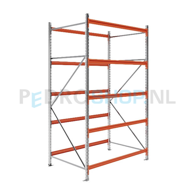 Grootvakstelling: 250cm (h) x 100cm (d) x 160.4cm (l) x 5 niveaus