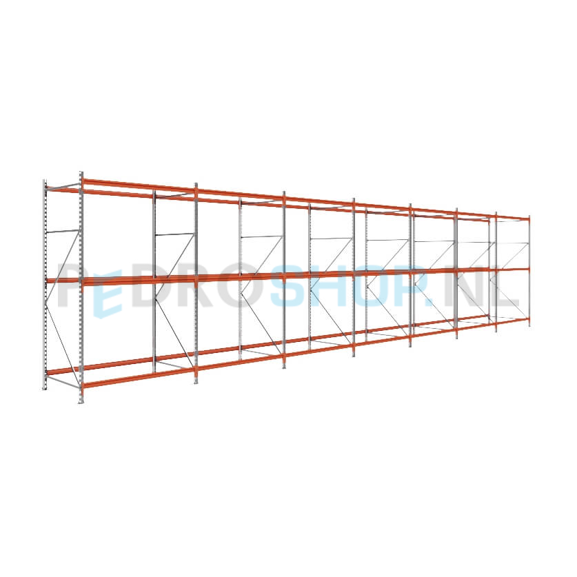 Grootvakstelling: 250cm (h) x 100cm (d) x 1091.6cm (l) x 3 niveaus
