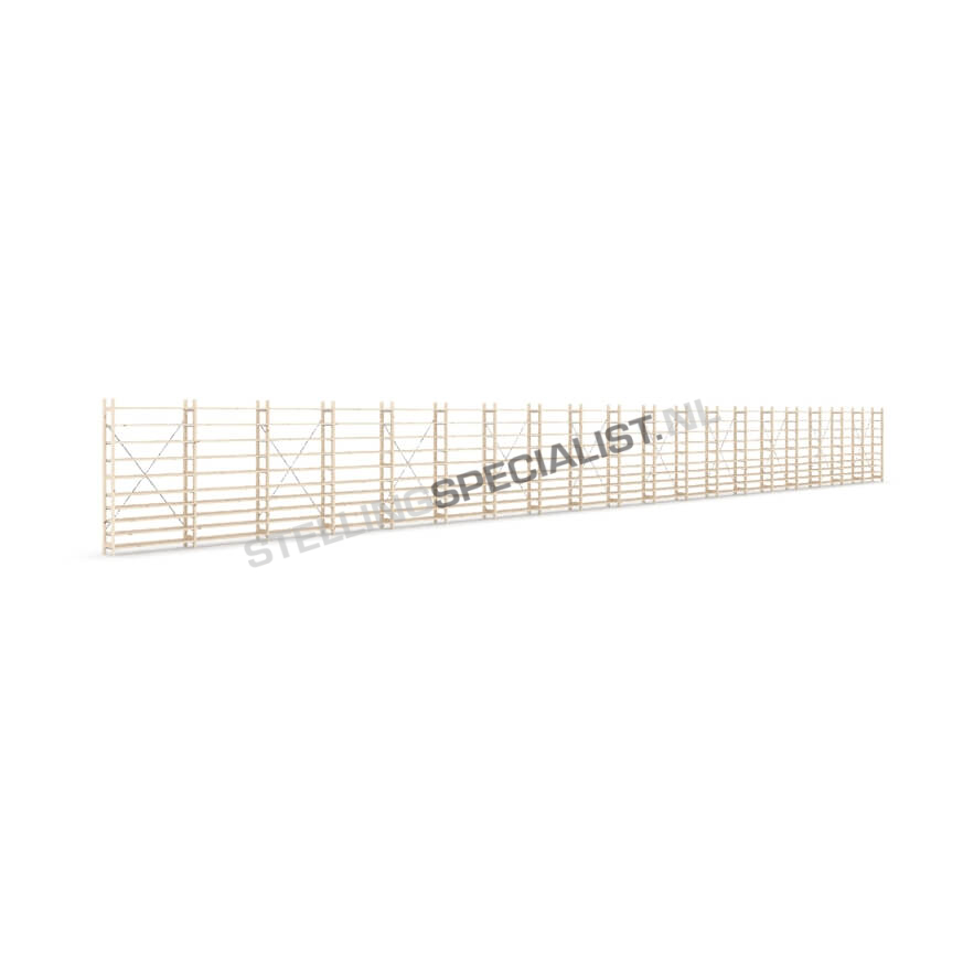 Houten stellingkast Easyrek: 180cm (h) x 30cm (d) x 1903cm (l)