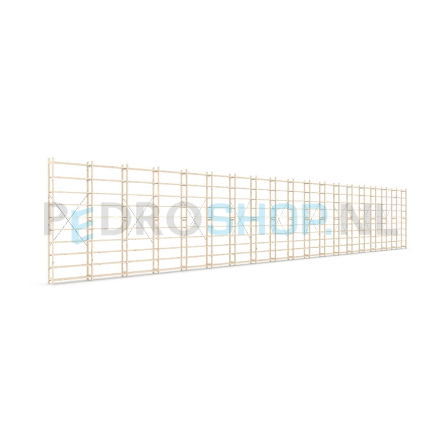 Houten stellingkast Easyrek: 300cm (h) x 30cm (d) x 1803cm (l)
